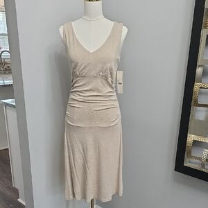 Chaiken Profile Vintage New With Tags Sleeveless V-Neck Beige Audrey Midi Dress